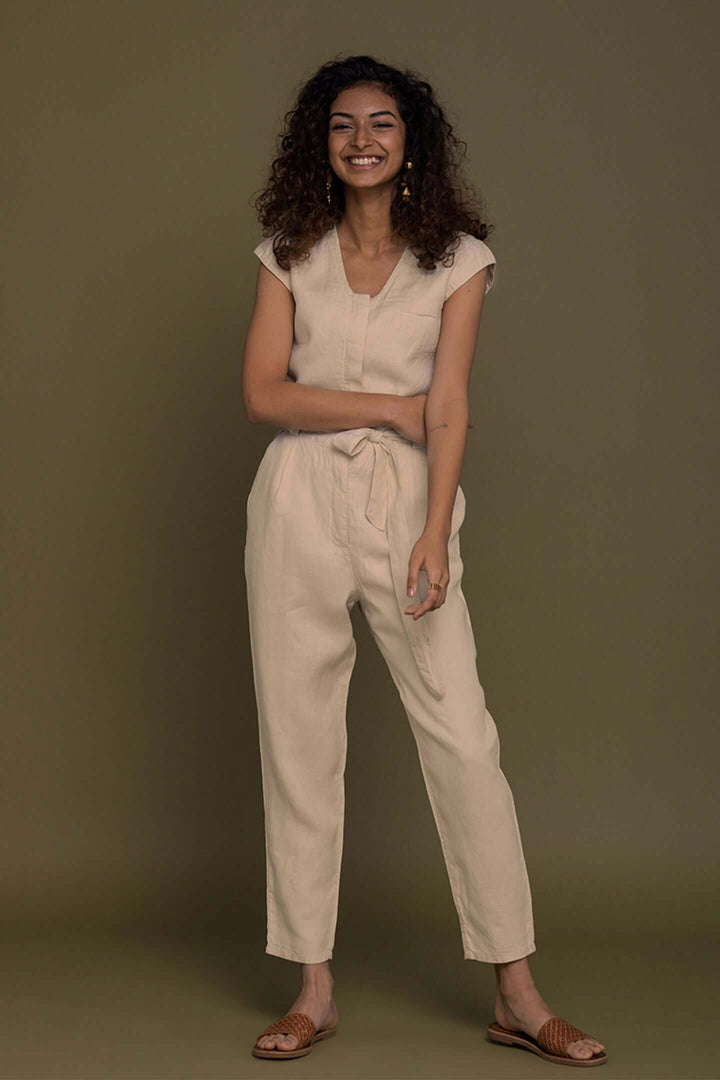 Evening Chai Jumpsuit - Sand Beige