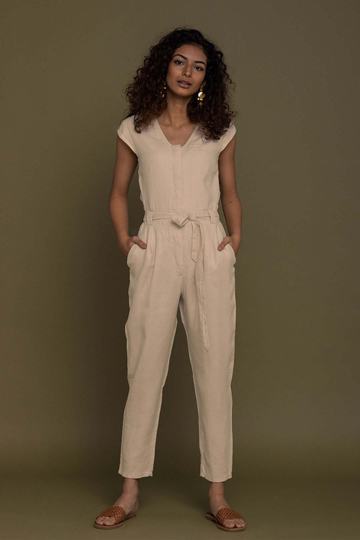 Evening Chai Jumpsuit - Sand Beige