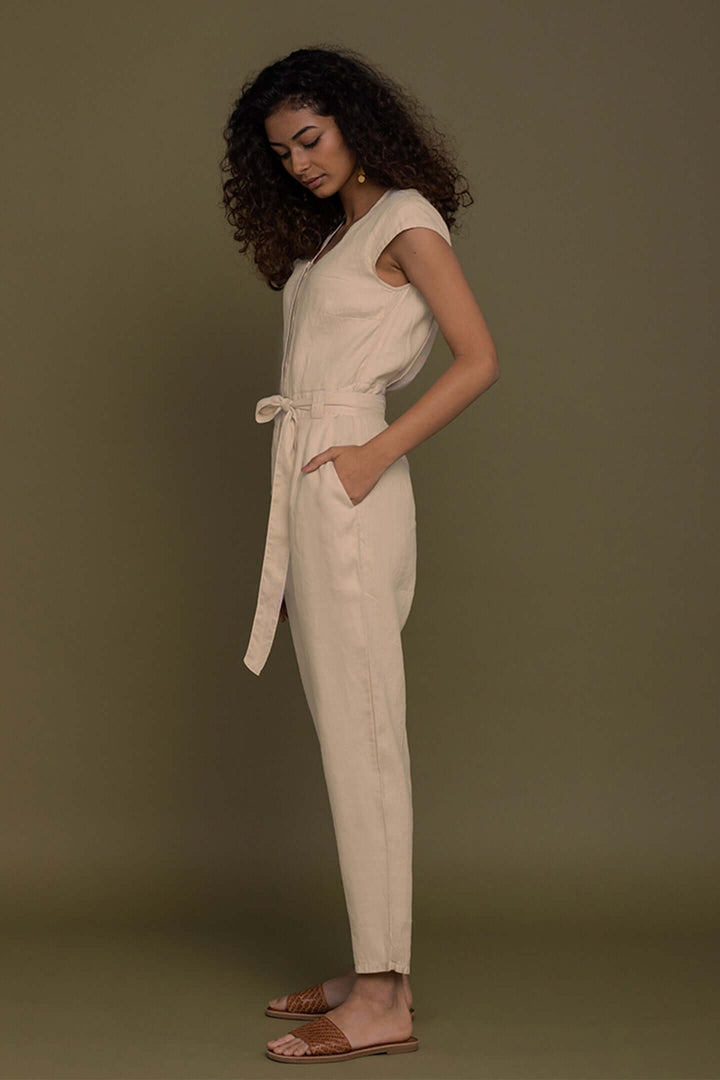 Evening Chai Jumpsuit - Sand Beige