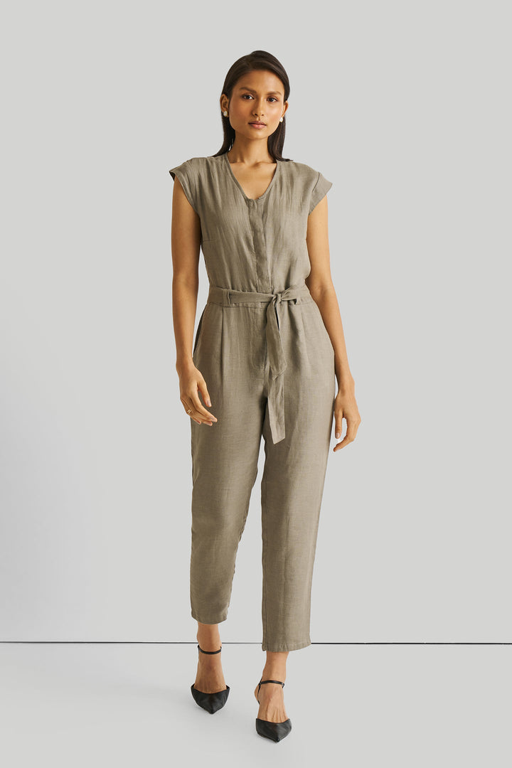 Evening Chai Jumpsuit - Dark Green