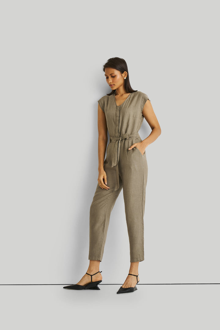 Evening Chai Jumpsuit - Dark Green