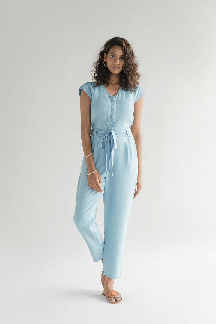Evening Chai Jumpsuit - Blue Denim