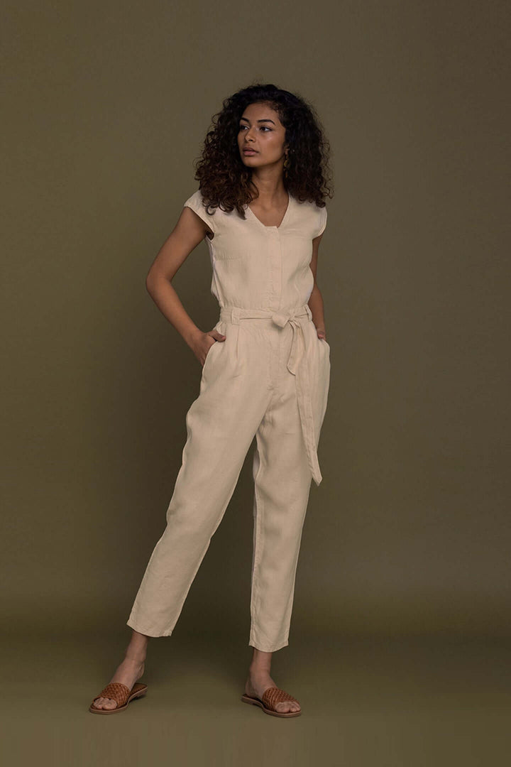 Evening Chai Jumpsuit - Sand Beige