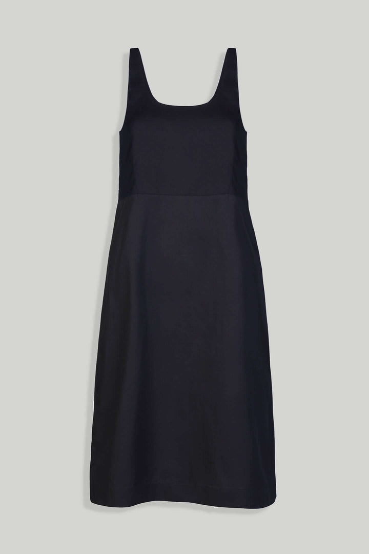 Fitted Knee Length Dress - Black