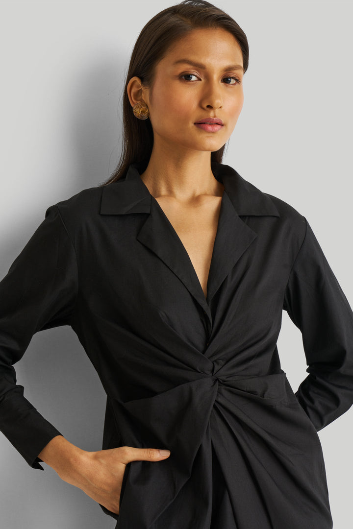 Front Twist Dress - Black