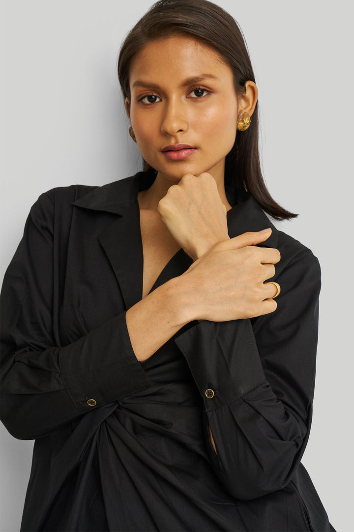 Front Twist Dress - Black