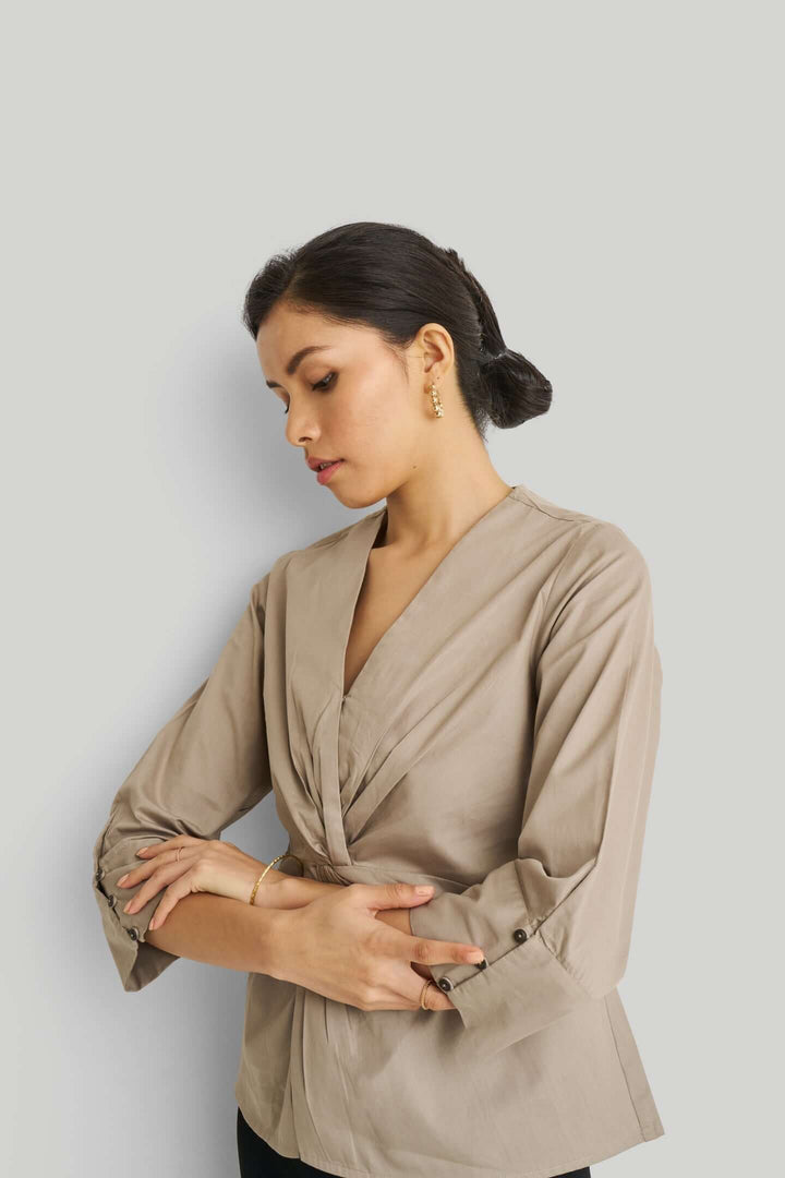 Front Twist Top - Ecru