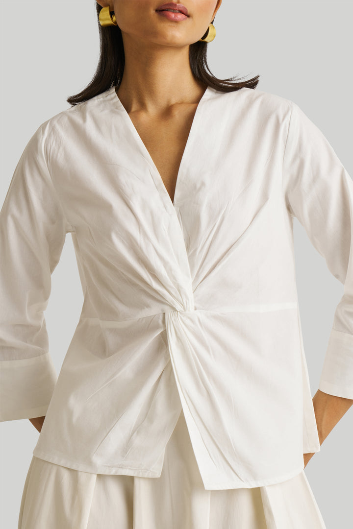 Front Twist Top - White