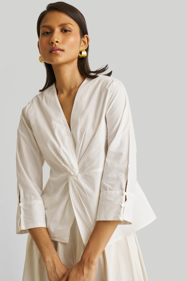 Front Twist Top - White
