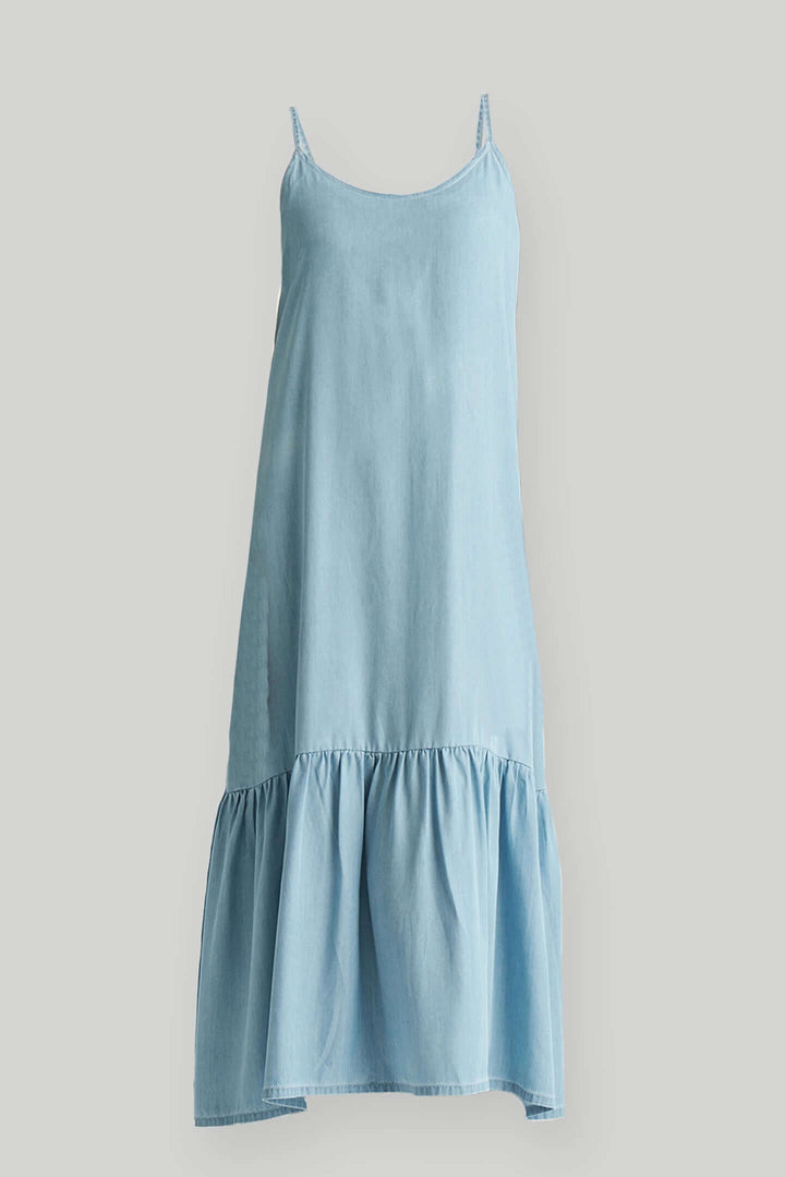 Flowy Maxi Dress - Blue Denim