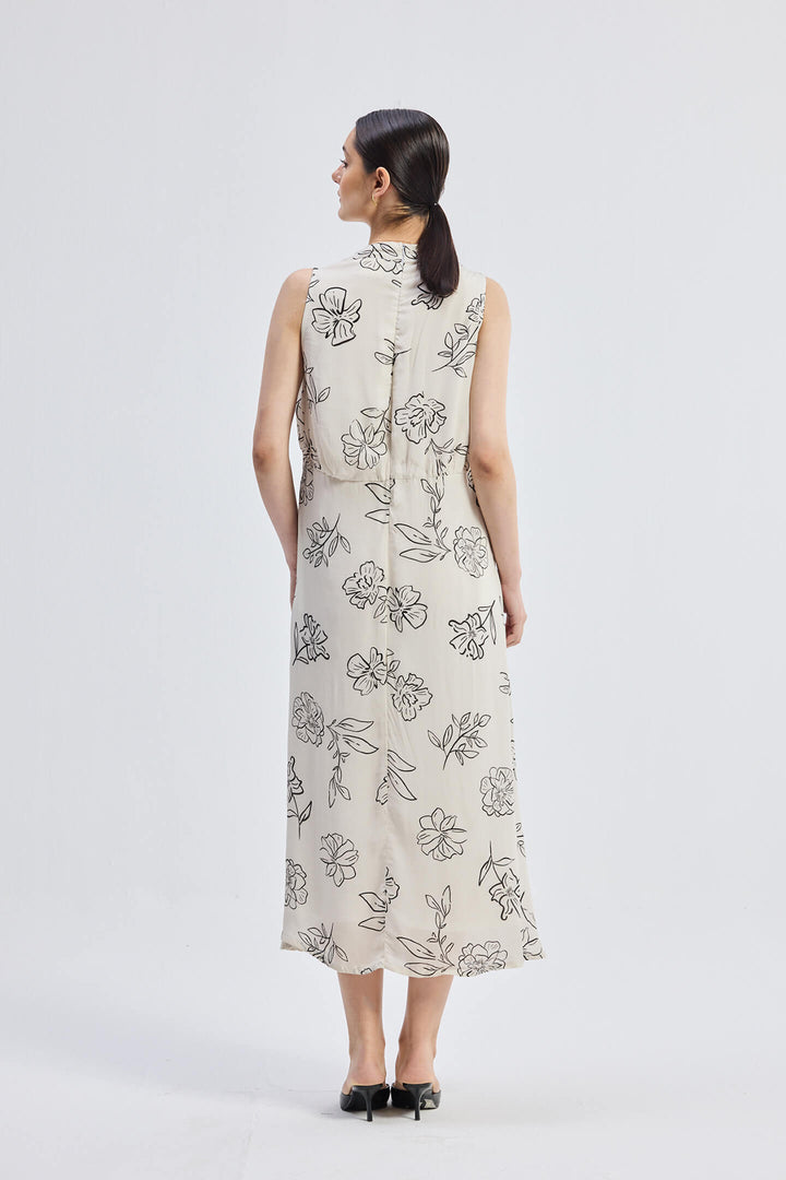 Front Twist Maxi Dress | Black Florals