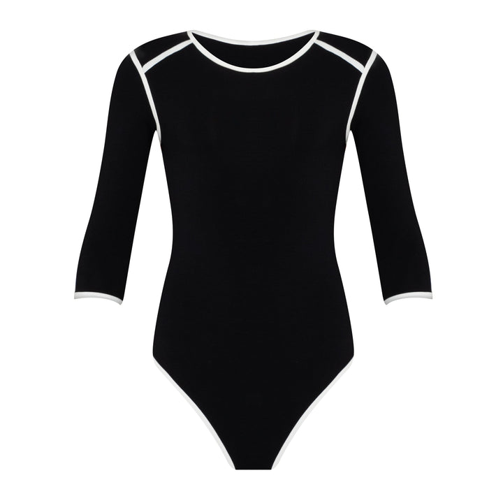 Girl Two-tone Eco Bodysuit - Black