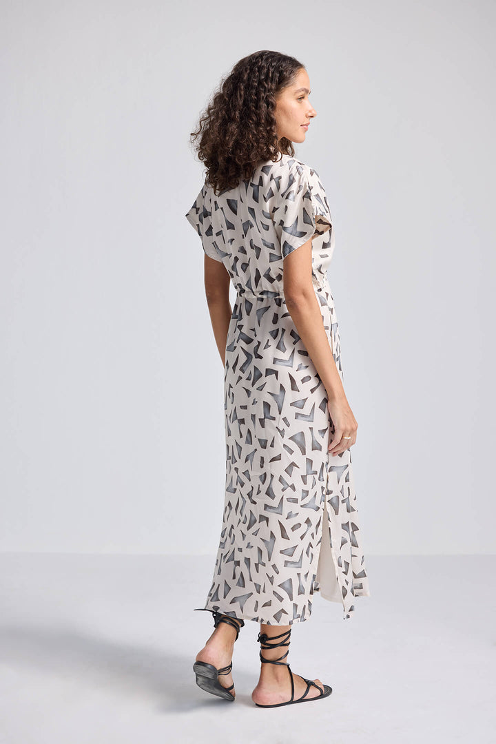 Gathered Maxi Dress with Side Slits | Mosaic
