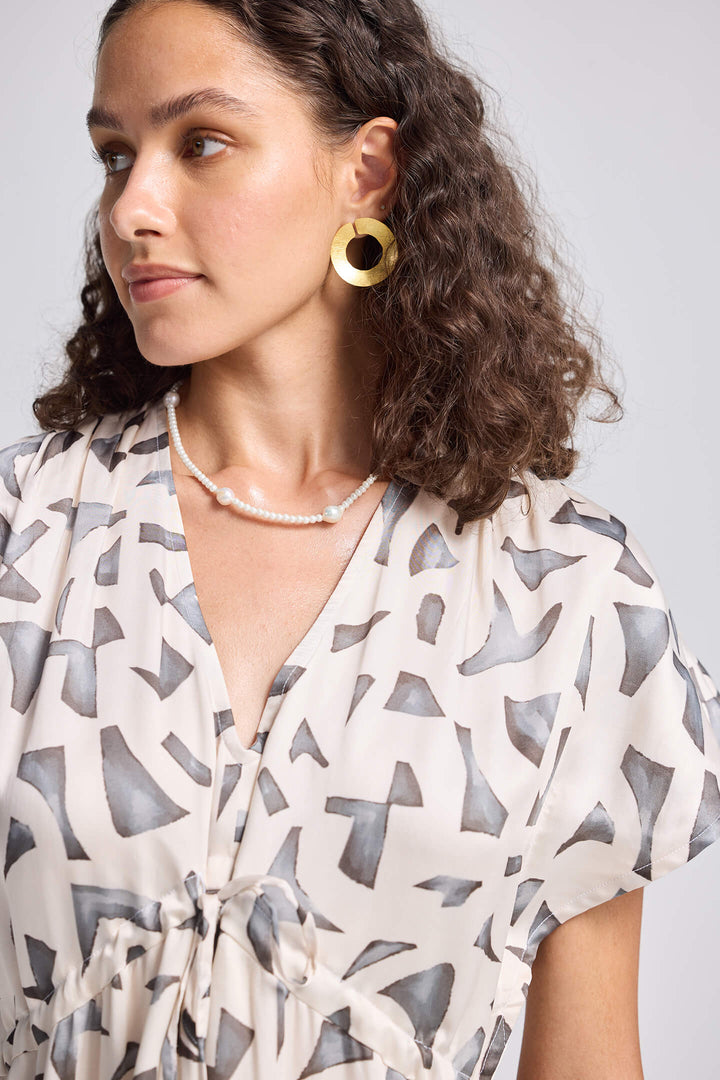 Gathered Maxi Dress with Side Slits | Mosaic