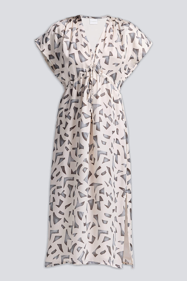 Gathered Maxi Dress with Side Slits | Mosaic