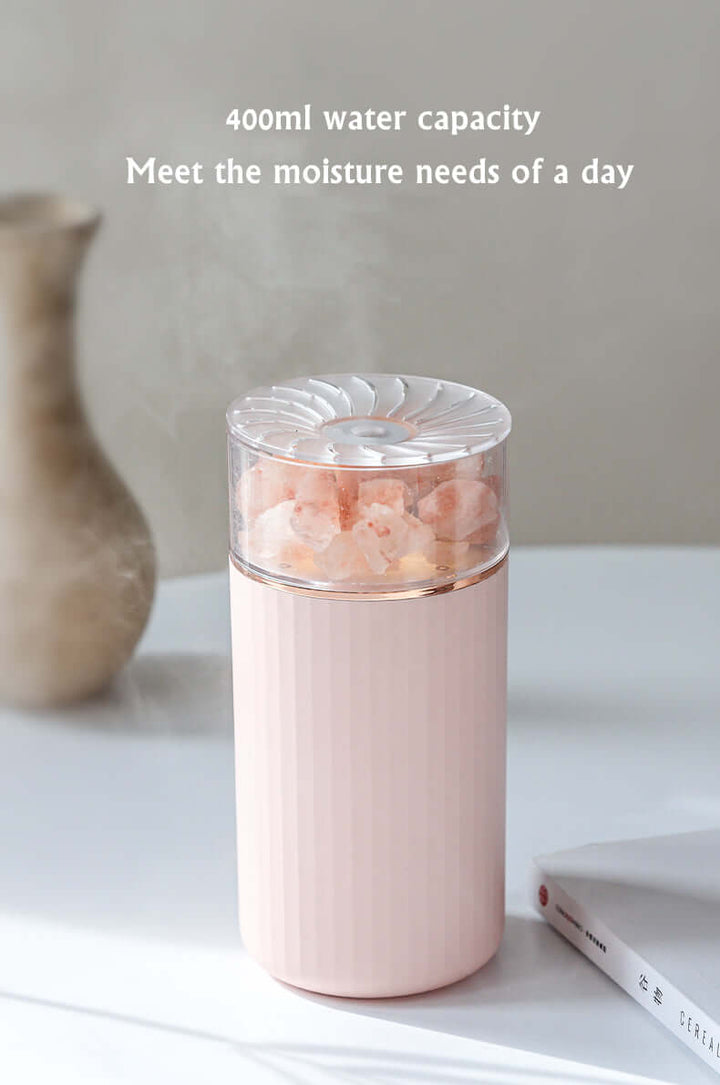 LED Light Crystal Salt Stone Humidifier Essential Oil Diffuser