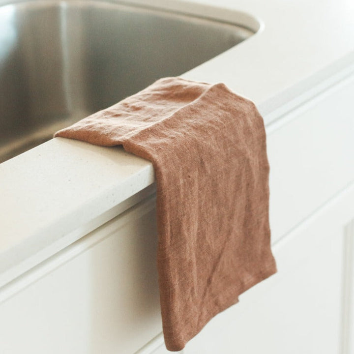 Stone Washed Linen Tea Towel