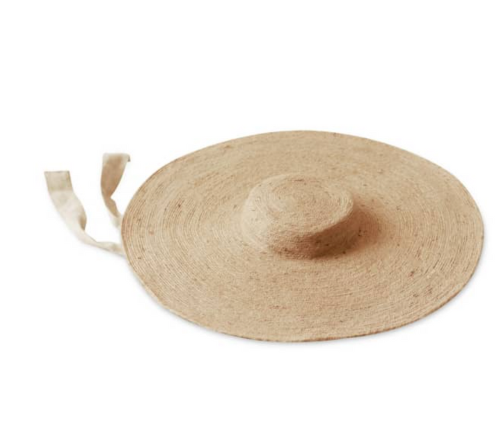 Lola Wide Brim Jute Straw Hat - Natural Beige