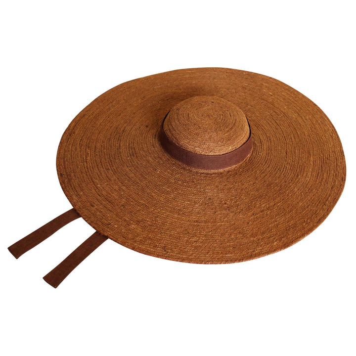 Lola Wide Brim Jute Straw Hat - Havana Brown