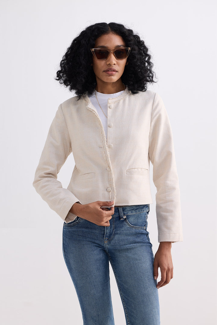 Lady Jacket | Cream Cotton Tweed