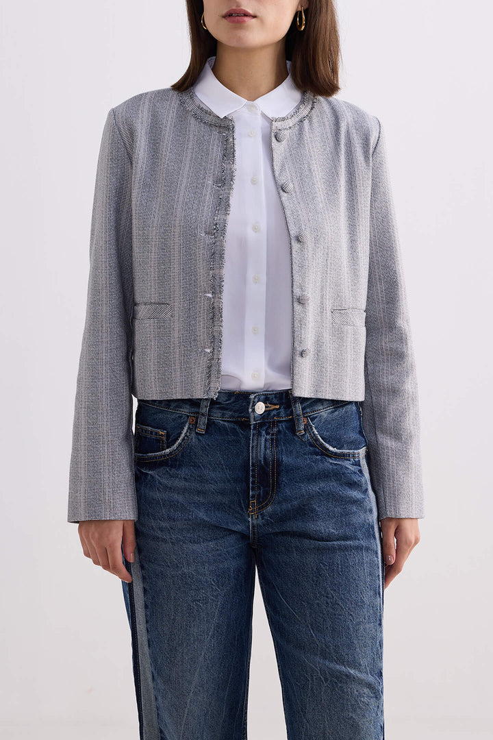 Lady Jacket | Grey Cotton Tweed