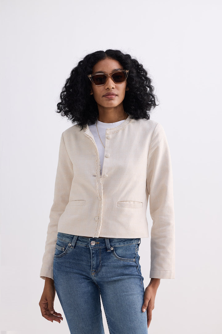 Lady Jacket | Cream Cotton Tweed