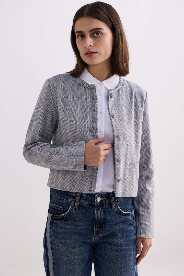 Lady Jacket | Grey Cotton Tweed