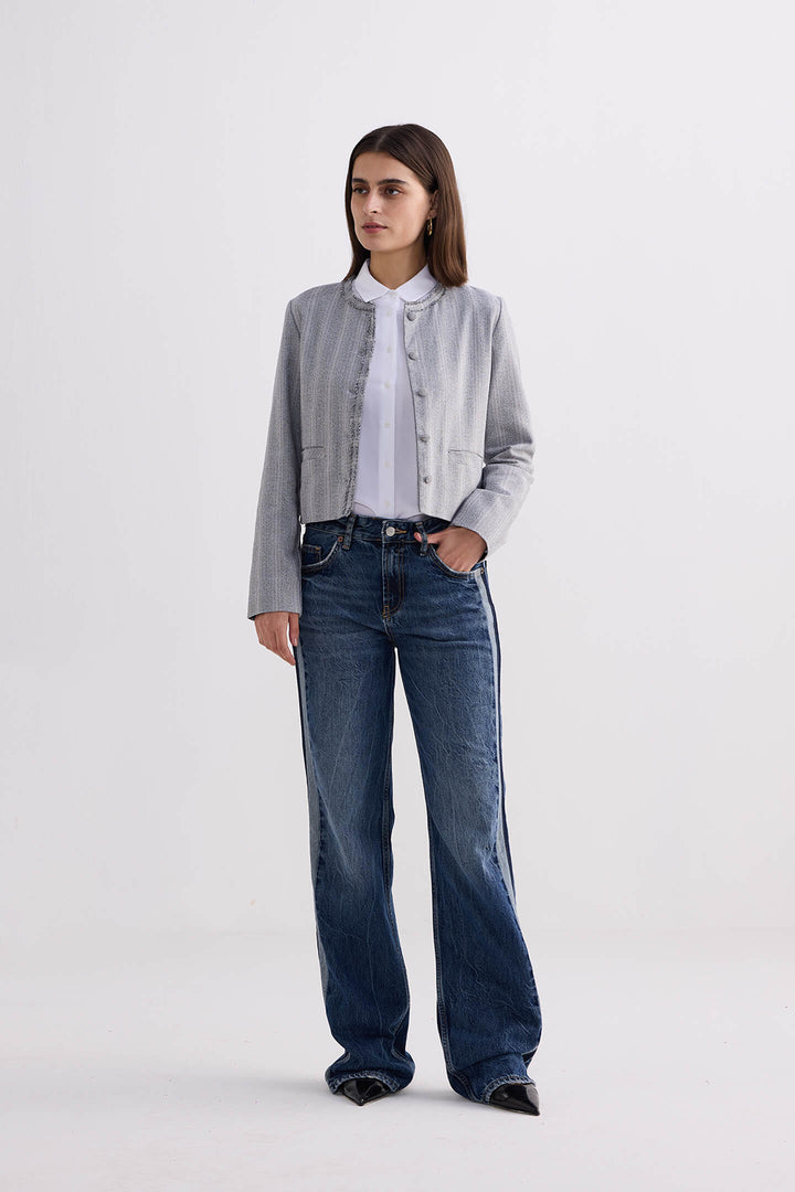 Lady Jacket | Grey Cotton Tweed