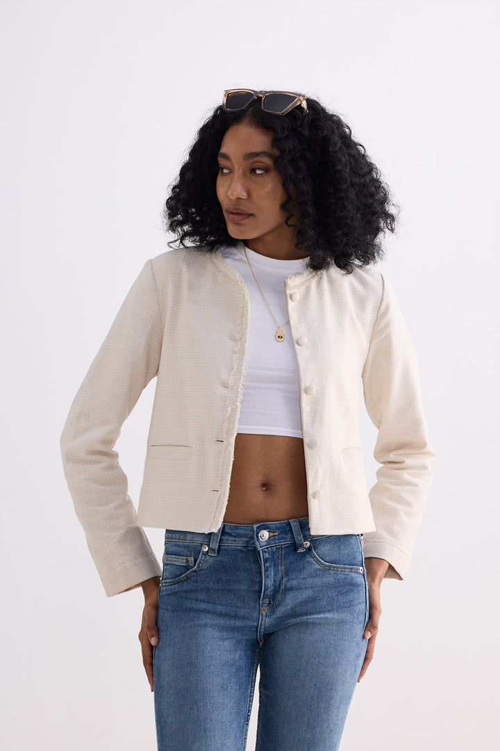 Lady Jacket | Cream Cotton Tweed