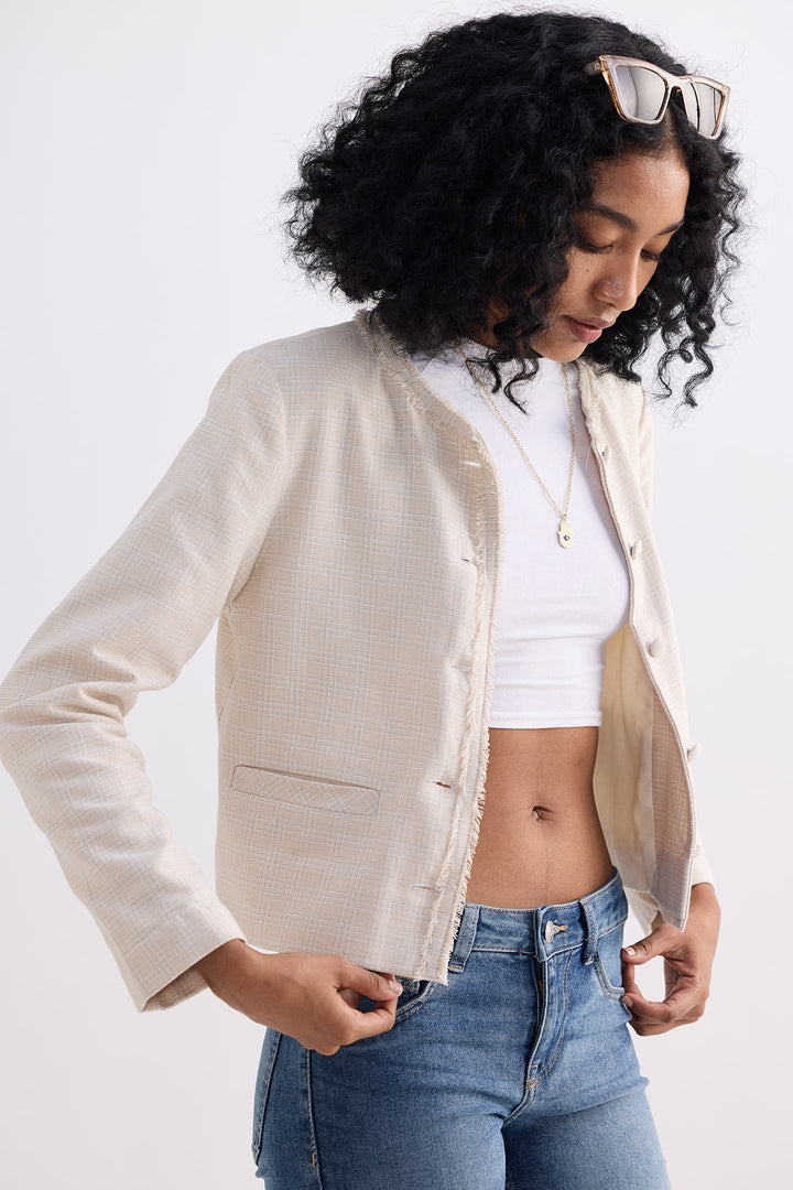 Lady Jacket | Cream Cotton Tweed
