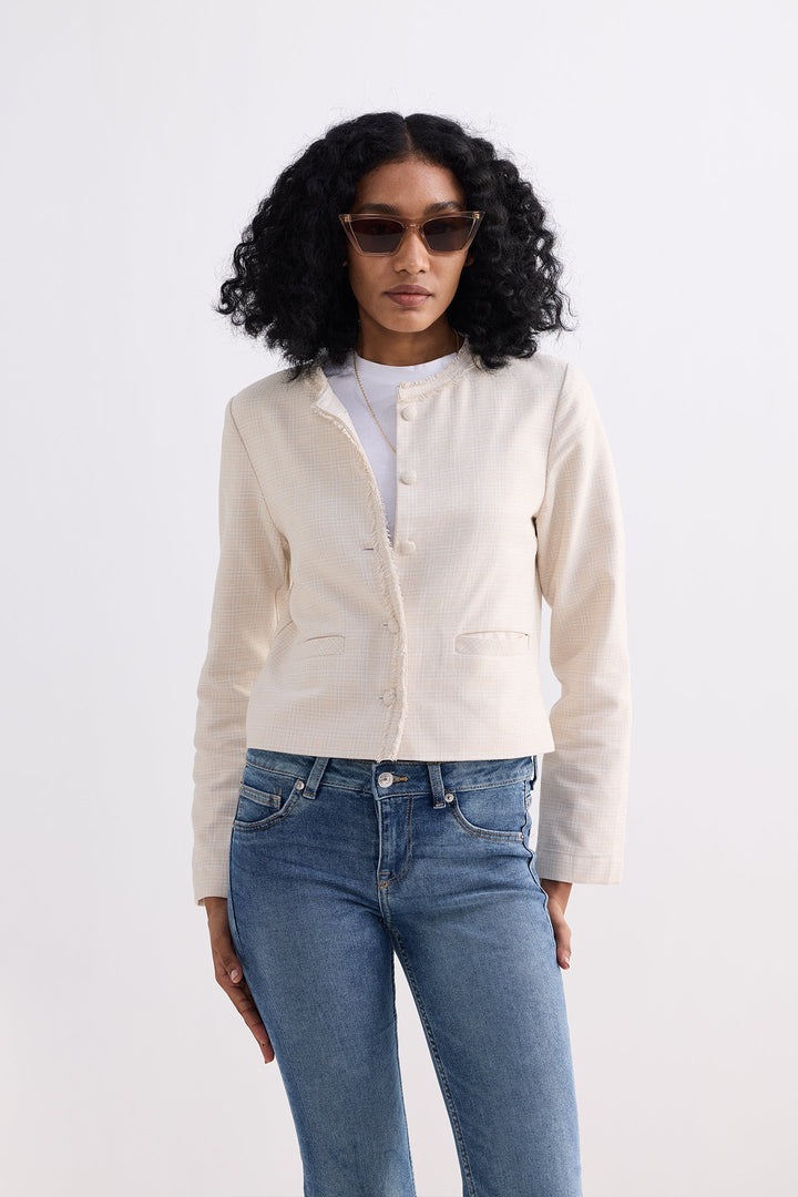 Lady Jacket | Cream Cotton Tweed