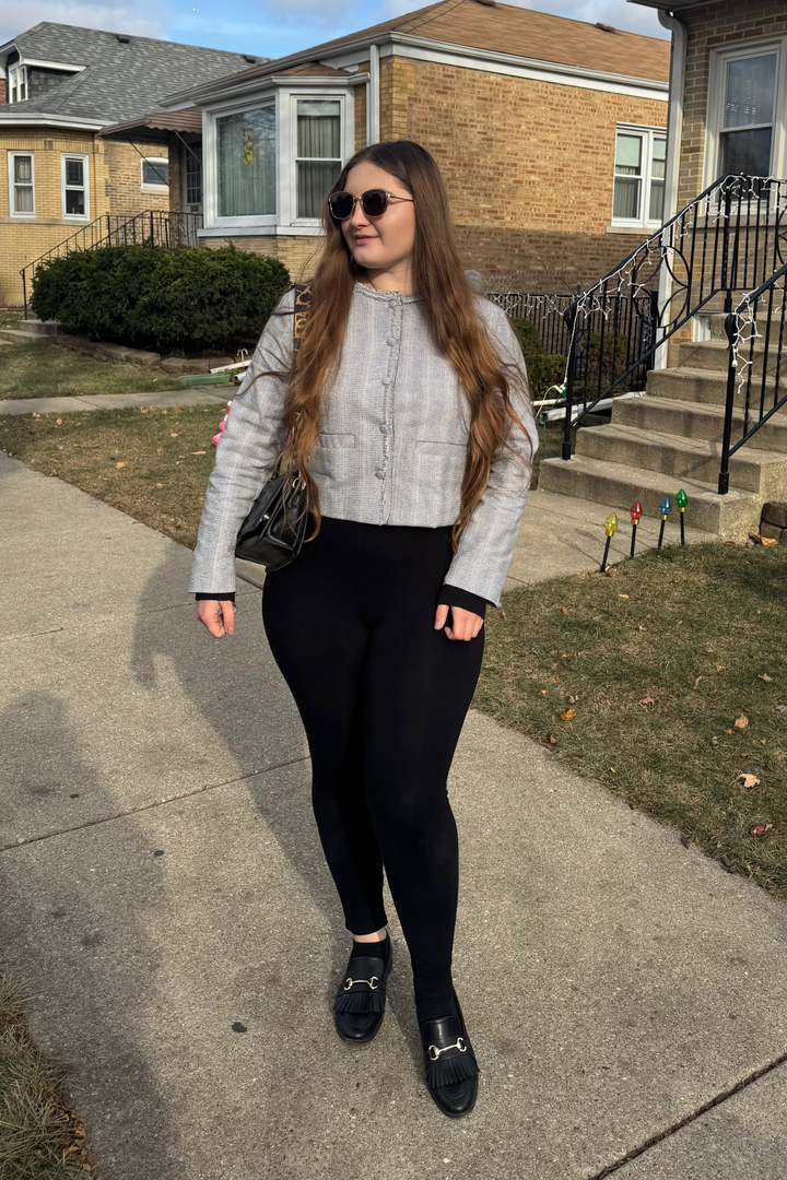 Lady Jacket | Grey Cotton Tweed