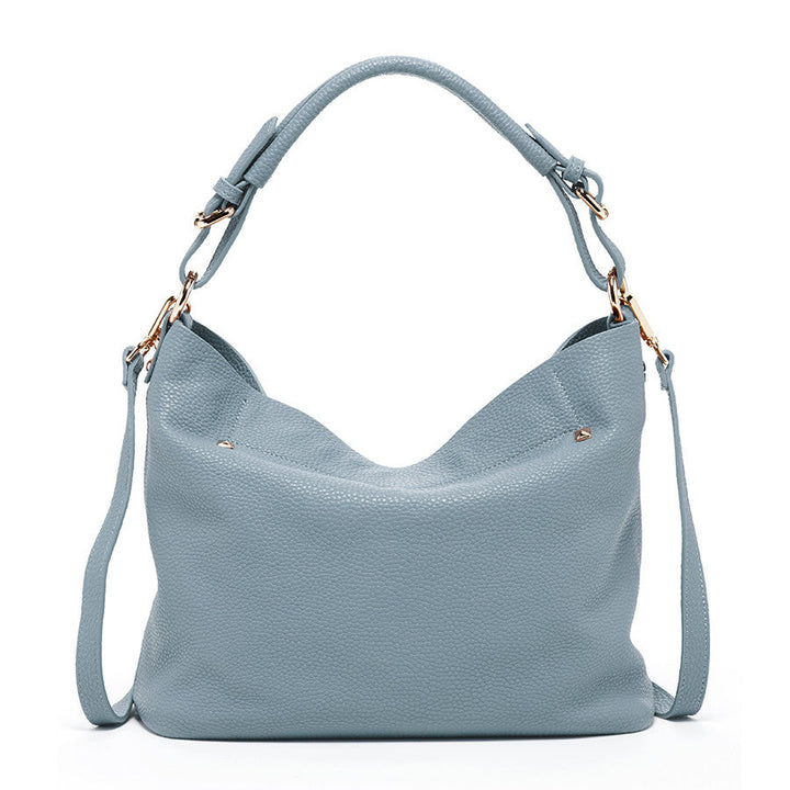 Lauren Faded Denim Leather Hobo Bag - Blue