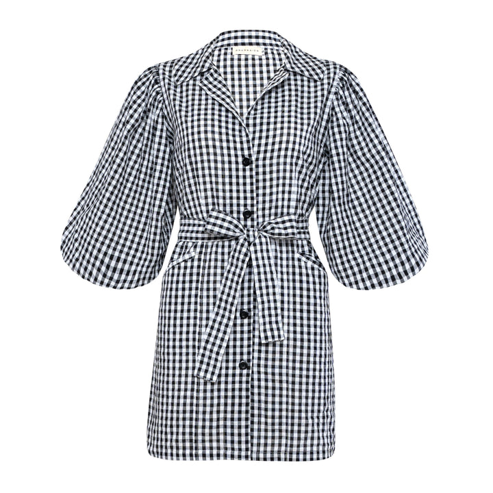 Meghan Mini Gingham Dress - Black
