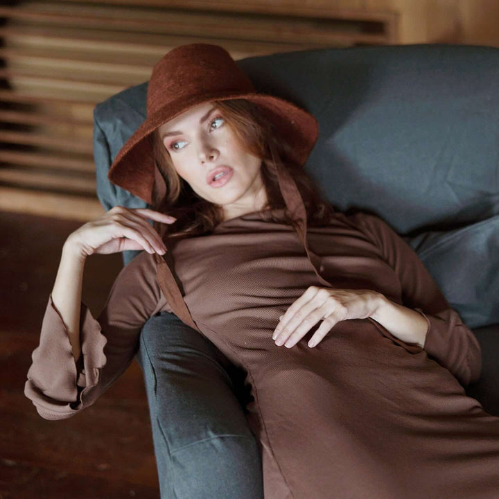 Meg Jute Straw Hat - Burnt Sienna