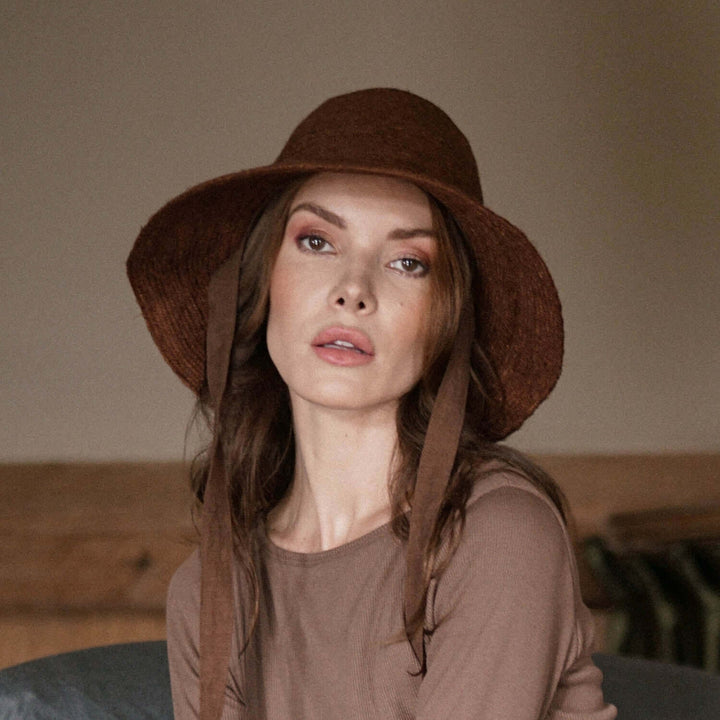 Meg Jute Straw Hat - Burnt Sienna