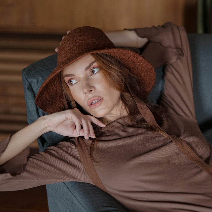 Meg Jute Straw Hat - Burnt Sienna