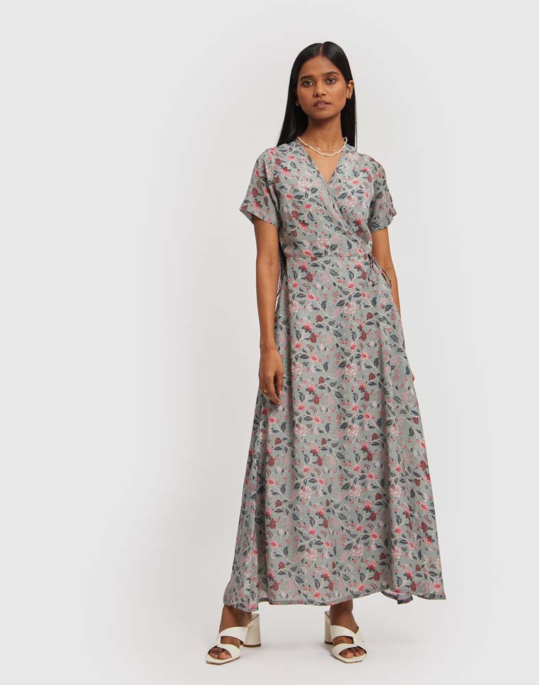 cotton autumn dress KATHERINE AUTUMN FERN PRINTED COTTON SMOCKED MIDI DRESS – Velvet by Graham  & Spencer