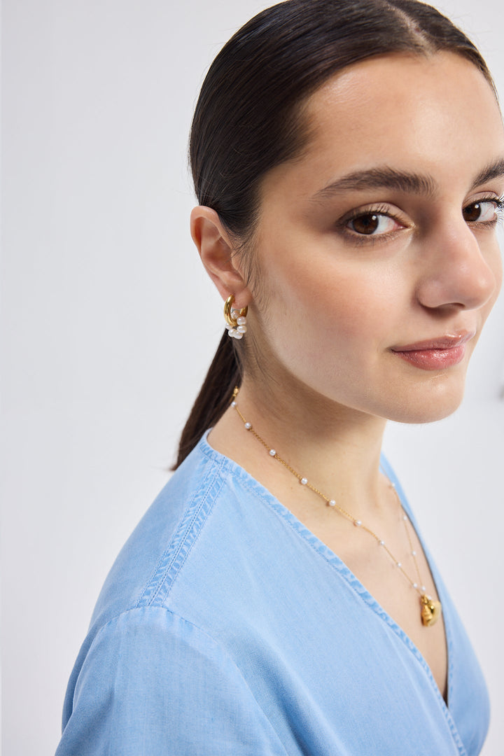 Maxi Wrap Dress | Light Blue