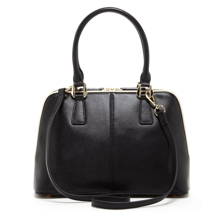 Melissa Saffiano Leather Satchel Bag - Black