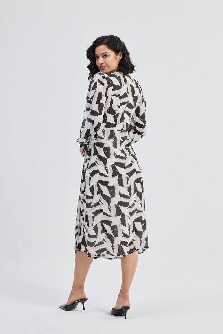 Midi Wrap Dress | Abstract Mosaic