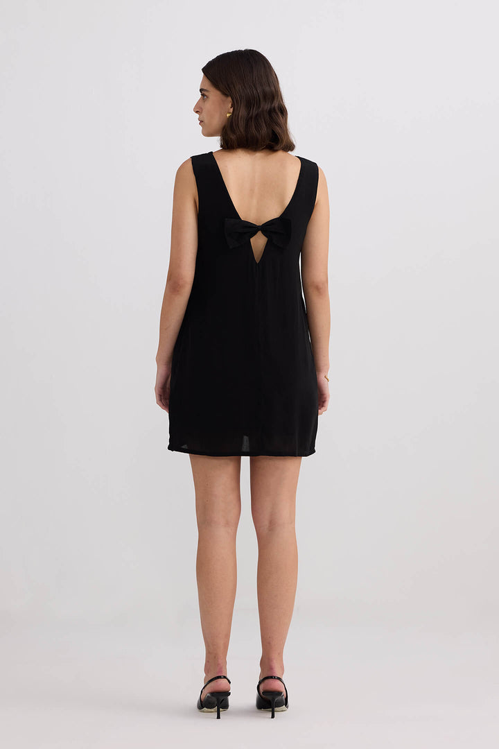 Midnight Muse V-neck Short Dress | Black
