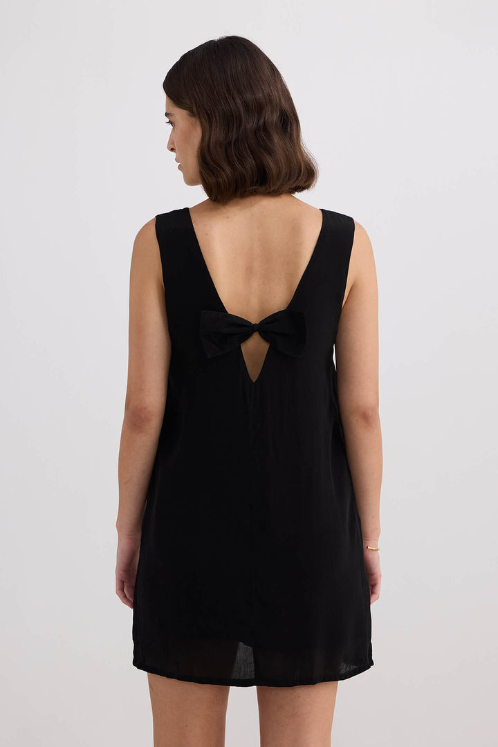 Midnight Muse V-neck Short Dress | Black