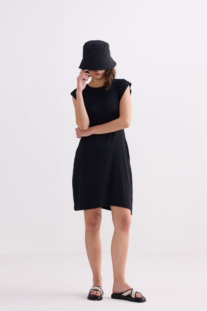 Muscle Tee Short Dress | Black
