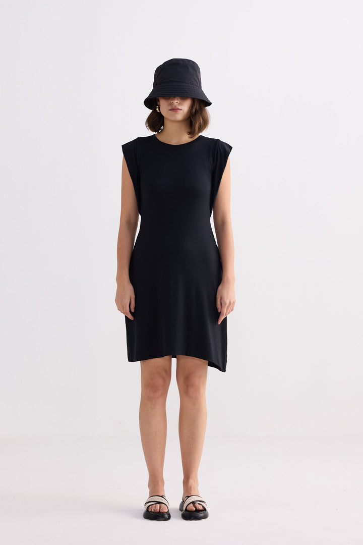 Muscle Tee Short Dress | Black