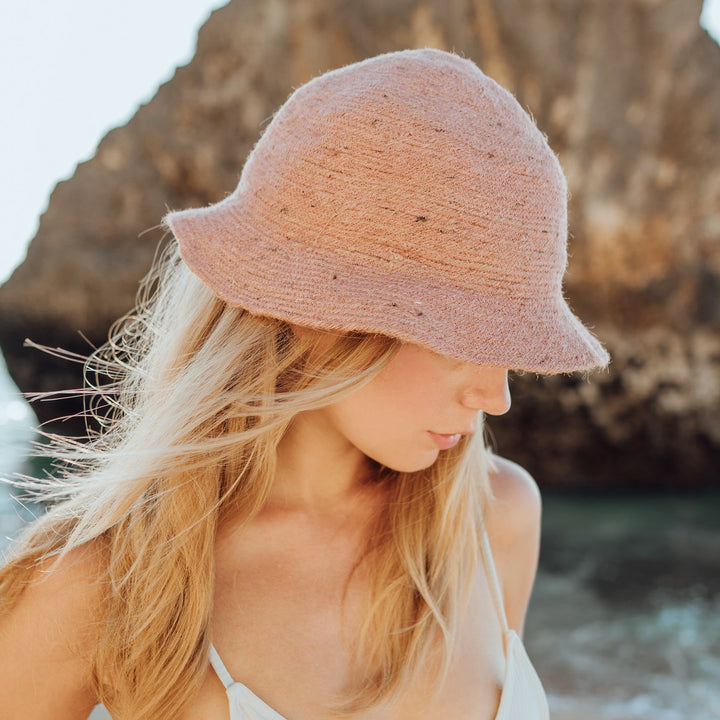 Nala Safari Jute Straw Hat - Blush Rose