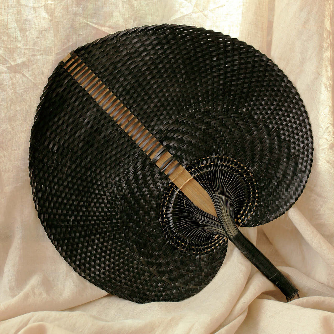Noir Balinese Woven Hand Fan