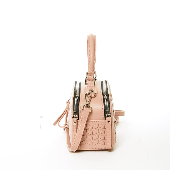 Susu The Kayla Pink Woven Leather Bag