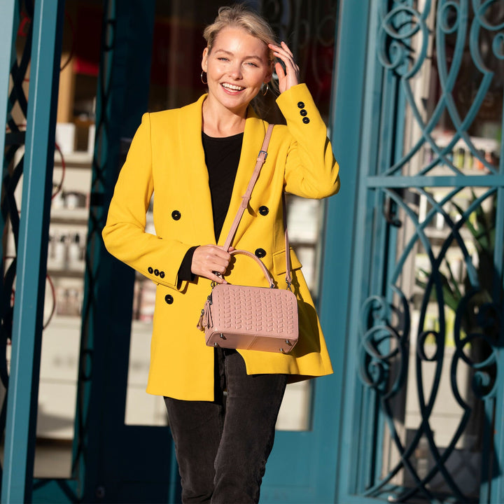 Susu The Kayla Pink Woven Leather Bag