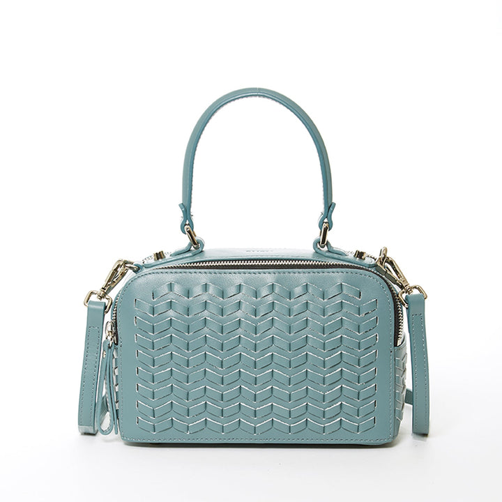 Susu The Kayla Woven Leather Crossbody Bag - Blue